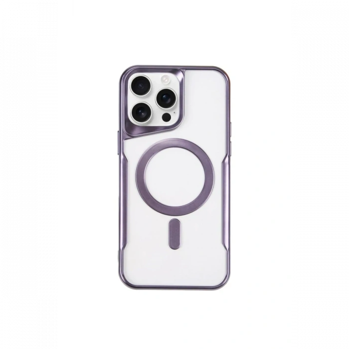Newface iPhone 14 Pro Kılıf Boyi Magsafe Silikon Kapak - Derin Mor