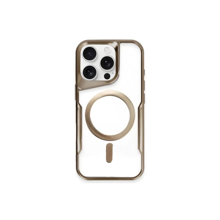 Newface iPhone 14 Pro Kılıf Boyi Magsafe Silikon Kapak - Kahverengi