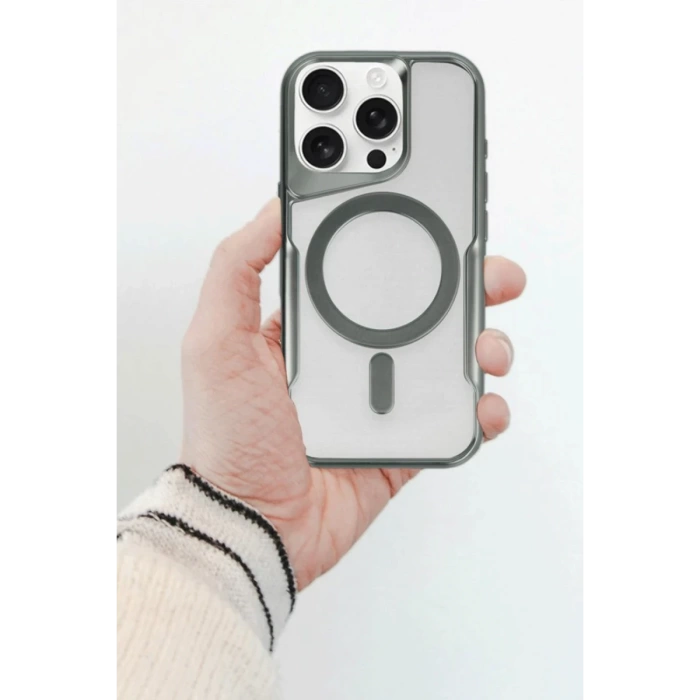 Newface iPhone 14 Pro Kılıf Boyi Magsafe Silikon Kapak - Siyah