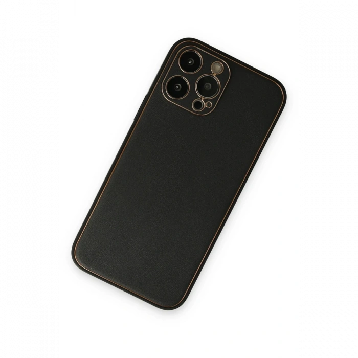 Newface iPhone 14 Pro Kılıf Coco Deri Silikon Kapak - Siyah