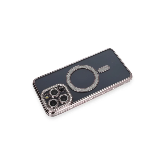 Newface iPhone 14 Pro Kılıf Joke Simli Magneticsafe Kılıf - Gri