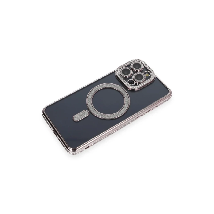 Newface iPhone 14 Pro Kılıf Joke Simli Magneticsafe Kılıf - Gri