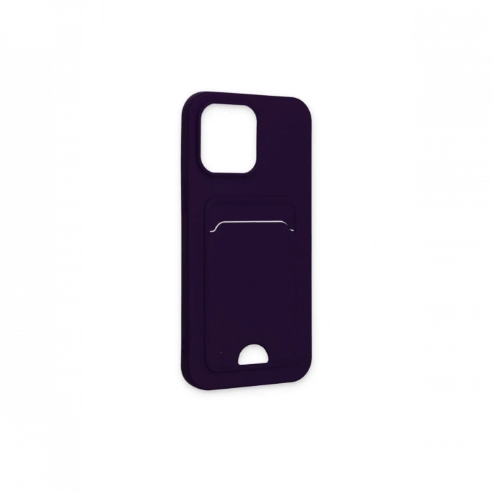 Newface iPhone 14 Pro Kılıf Kelvin Kartvizitli Silikon - Derin Mor