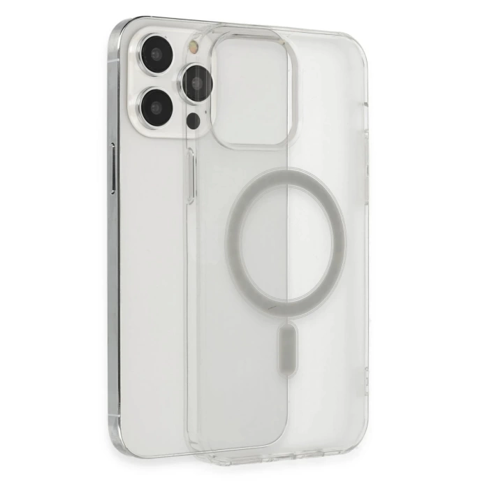 Newface iPhone 14 Pro Kılıf Matte Şeffaf Magneticsafe - Şeffaf