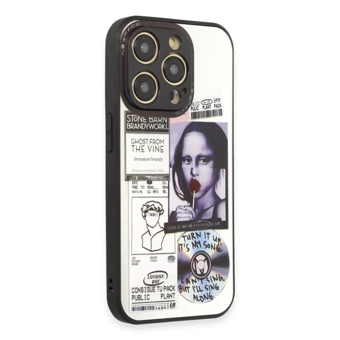 Newface iPhone 14 Pro Kılıf Mirror Desenli Kapak