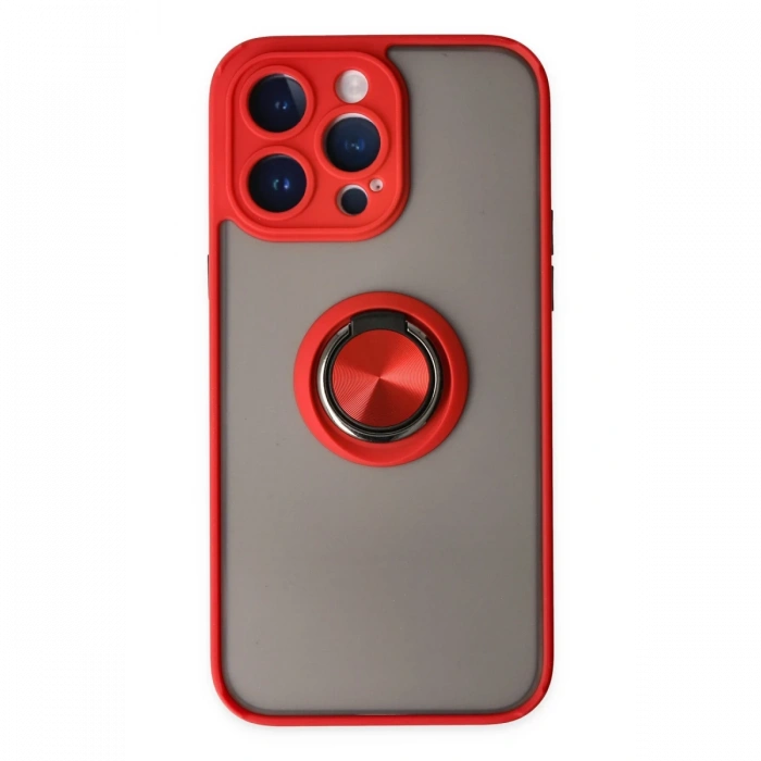 Newface iPhone 14 Pro Kılıf Montreal Yüzüklü Silikon Kapak