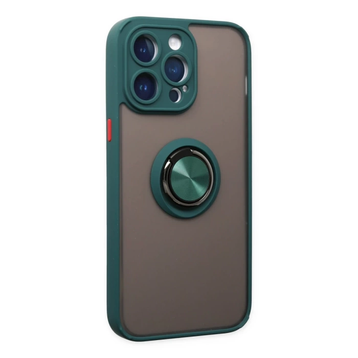 Newface iPhone 14 Pro Kılıf Montreal Yüzüklü Silikon Kapak