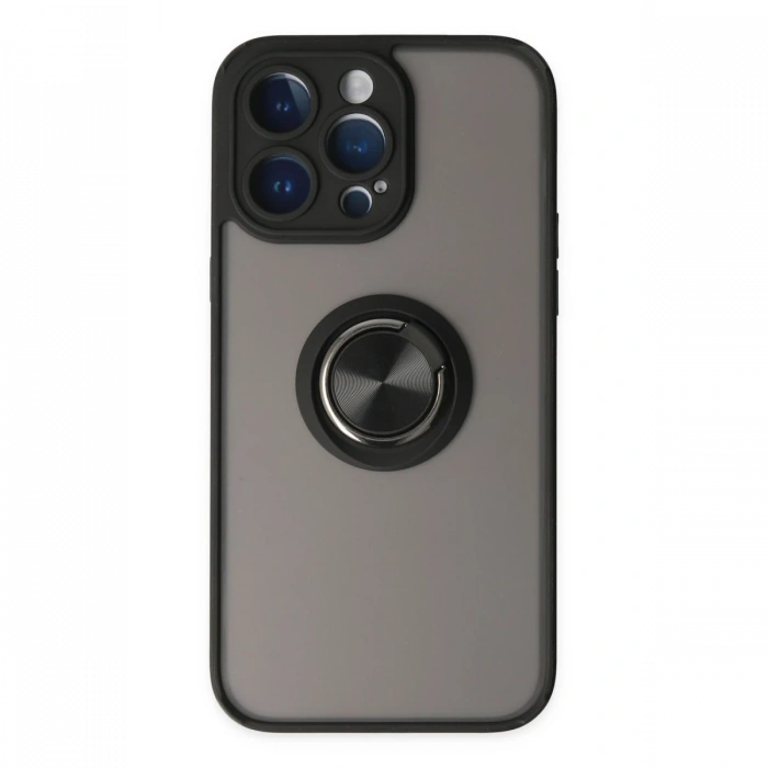 Newface iPhone 14 Pro Kılıf Montreal Yüzüklü Silikon Kapak