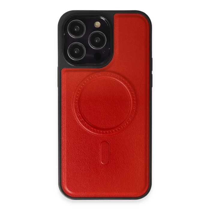 Newface iPhone 14 Pro Kılıf Ozzi Magsafe Deri Kapak