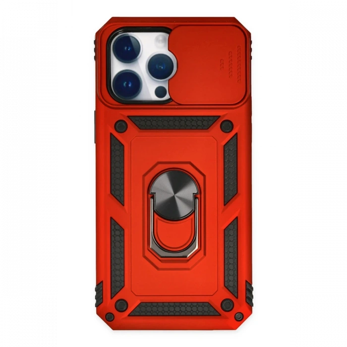 Newface iPhone 14 Pro Kılıf Pars Lens Yüzüklü Silikon