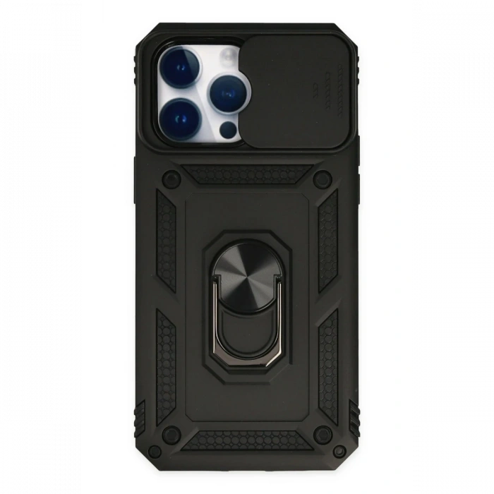 Newface iPhone 14 Pro Kılıf Pars Lens Yüzüklü Silikon