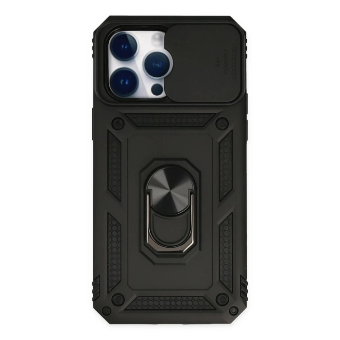 Newface iPhone 14 Pro Kılıf Pars Lens Yüzüklü Silikon