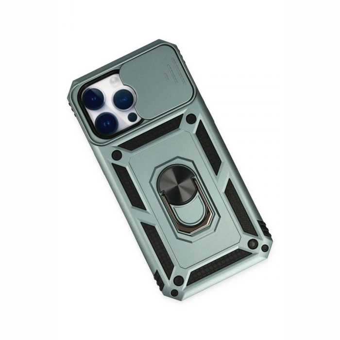 Newface iPhone 14 Pro Kılıf Pars Lens Yüzüklü Silikon