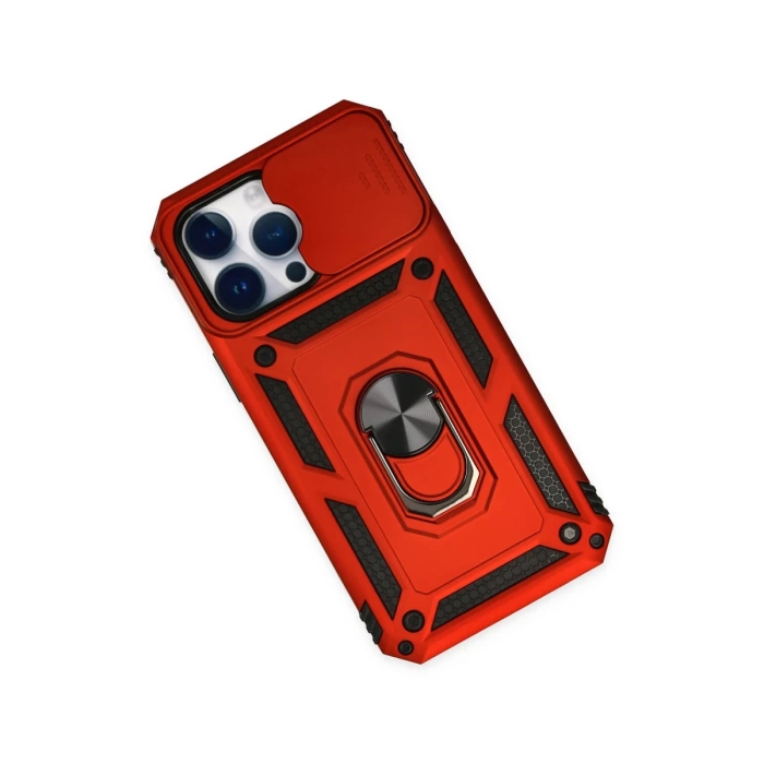 Newface iPhone 14 Pro Kılıf Pars Lens Yüzüklü Silikon