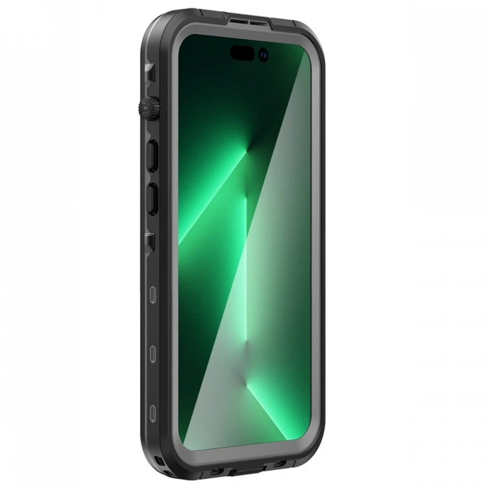 Newface iPhone 14 Pro Kılıf Red Pepper Magneticsafe Su Geçirmez Kılıf - Siyah-Gri