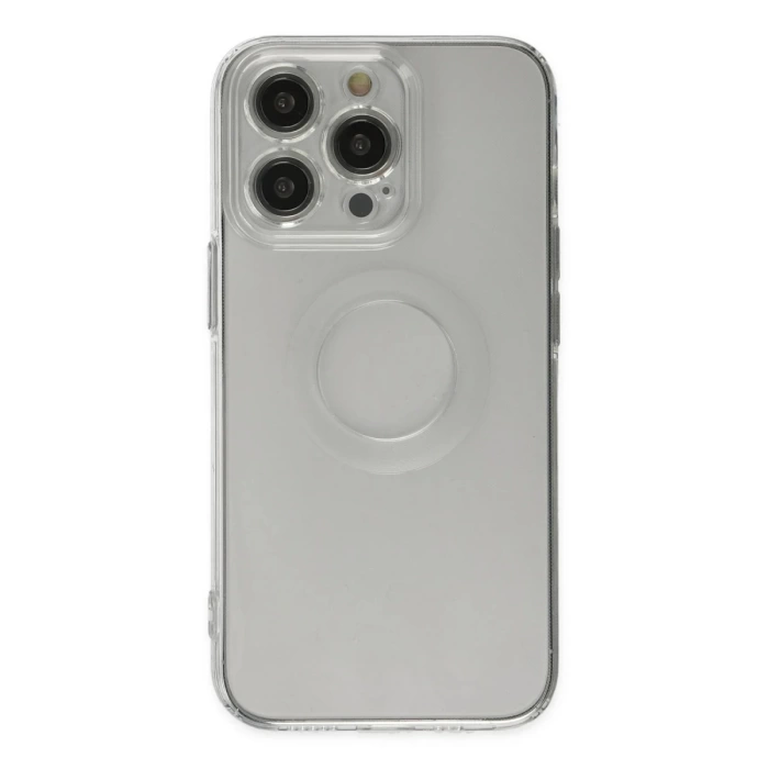 Newface iPhone 14 Pro Kılıf Santa Lens Silikon - Şeffaf