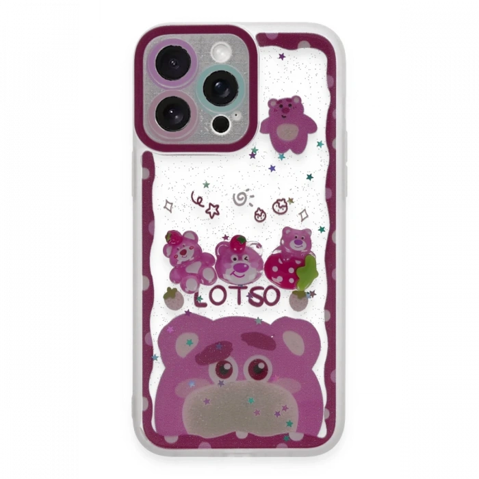 Newface iPhone 14 Pro Kılıf Sweet Desenli Silikon Kapak - Pembe
