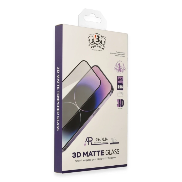 Newface iPhone 14 Pro Max Bilvis 3D Mat Cam Ekran Koruyucu