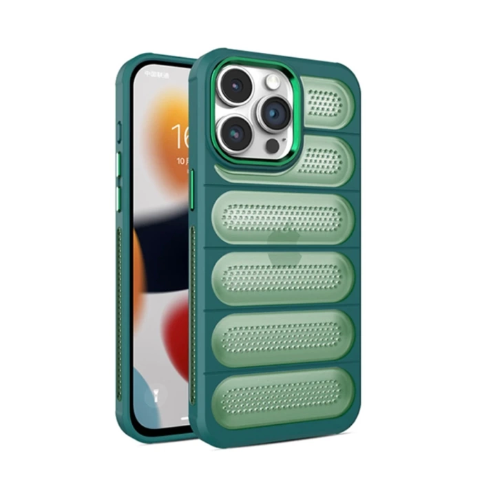 Newface iPhone 14 Pro Max Kılıf Airmax Silikon Kapak - Koyu Yeşil