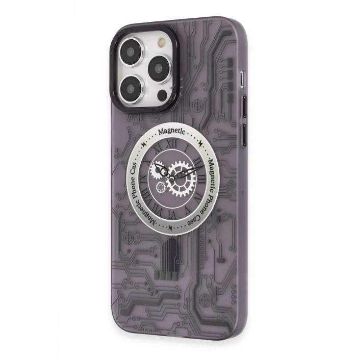 Newface iPhone 14 Pro Max Kılıf Apollo Magneticsafe Desenli Kapak - Apollo Mor - 5