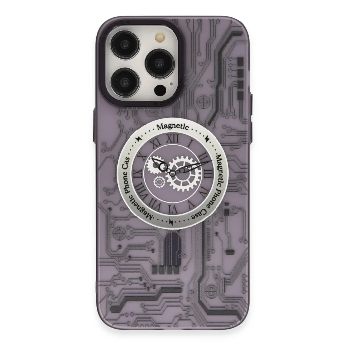 Newface iPhone 14 Pro Max Kılıf Apollo Magneticsafe Desenli Kapak - Apollo Mor - 5