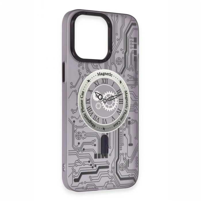 Newface iPhone 14 Pro Max Kılıf Apollo Magneticsafe Desenli Kapak - Apollo Mor - 5