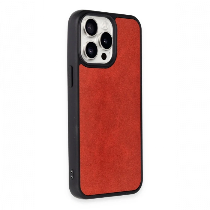 Newface iPhone 14 Pro Max Kılıf Aras Deri Kapak - Kırmızı
