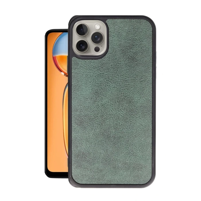 Newface iPhone 14 Pro Max Kılıf Aras Deri Kapak - Koyu Yeşil