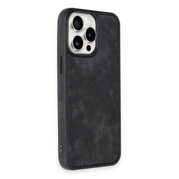 Newface iPhone 14 Pro Max Kılıf Aras Deri Kapak - Siyah
