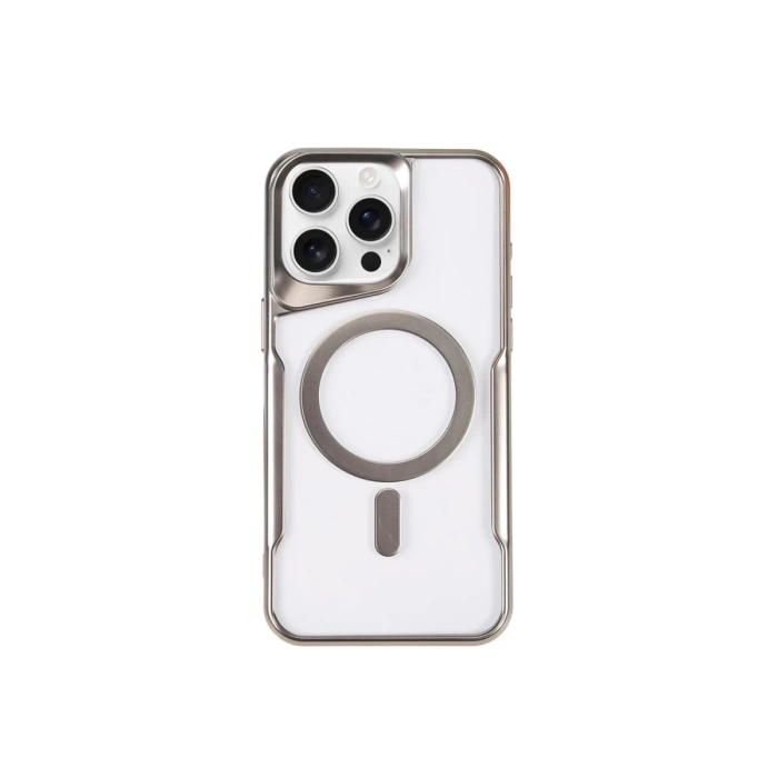 Newface iPhone 14 Pro Max Kılıf Boyi Magsafe Silikon Kapak - Gümüş