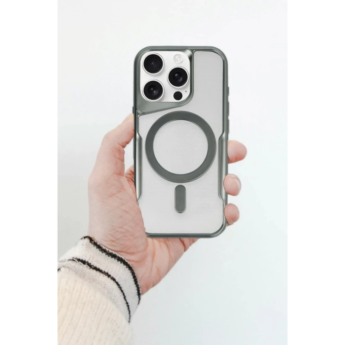 Newface iPhone 14 Pro Max Kılıf Boyi Magsafe Silikon Kapak - Yeşil