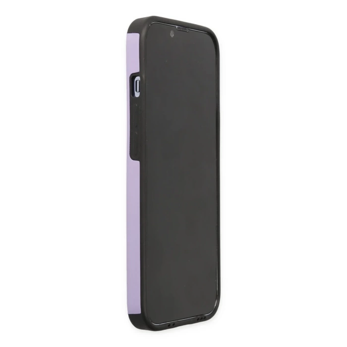 Newface iPhone 14 Pro Max Kılıf Mega Standlı Silikon - Lila