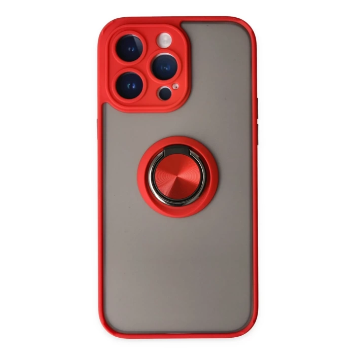 Newface iPhone 14 Pro Max Kılıf Montreal Yüzüklü Silikon Kapak