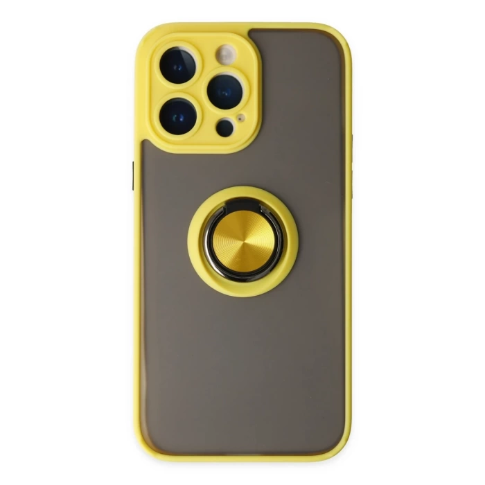Newface iPhone 14 Pro Max Kılıf Montreal Yüzüklü Silikon Kapak