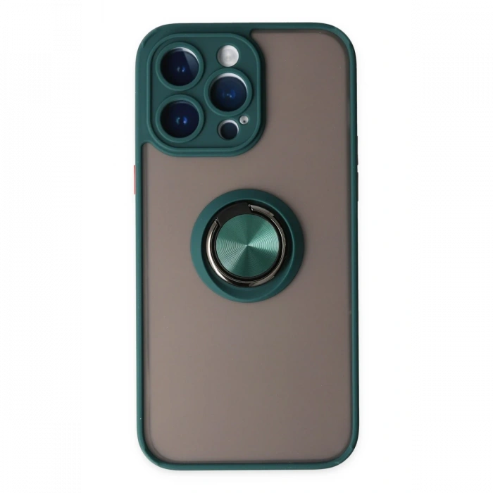 Newface iPhone 14 Pro Max Kılıf Montreal Yüzüklü Silikon Kapak