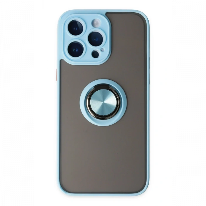 Newface iPhone 14 Pro Max Kılıf Montreal Yüzüklü Silikon Kapak