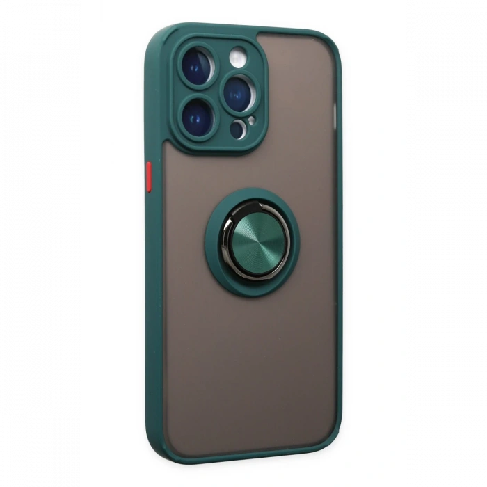 Newface iPhone 14 Pro Max Kılıf Montreal Yüzüklü Silikon Kapak