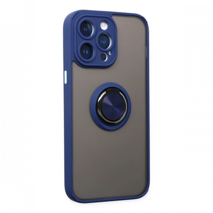 Newface iPhone 14 Pro Max Kılıf Montreal Yüzüklü Silikon Kapak