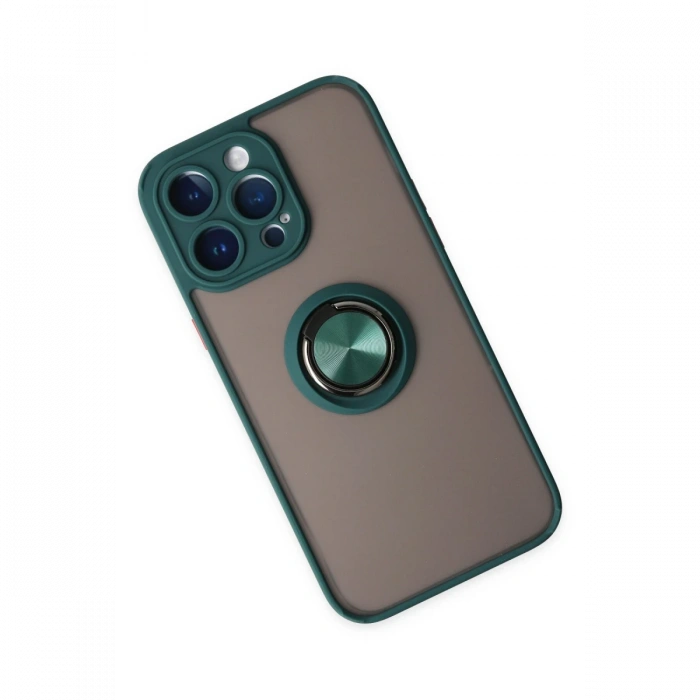 Newface iPhone 14 Pro Max Kılıf Montreal Yüzüklü Silikon Kapak