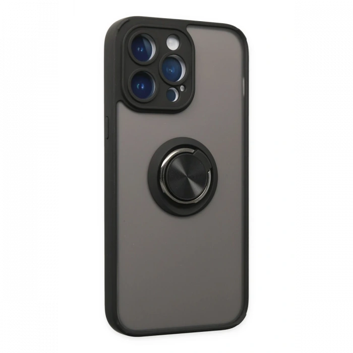 Newface iPhone 14 Pro Max Kılıf Montreal Yüzüklü Silikon Kapak