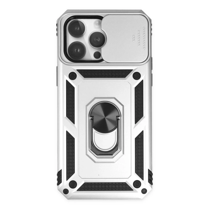 Newface iPhone 14 Pro Max Kılıf Pars Lens Yüzüklü Silikon