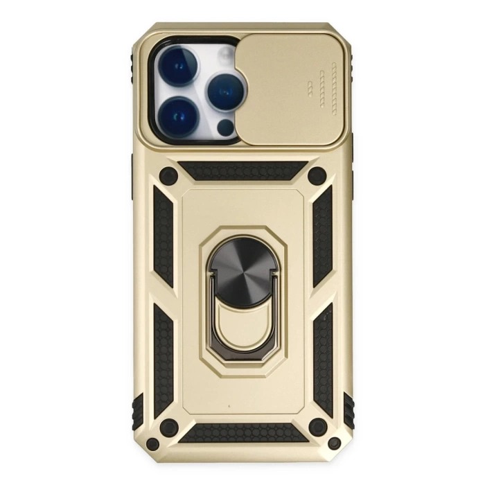 Newface iPhone 14 Pro Max Kılıf Pars Lens Yüzüklü Silikon