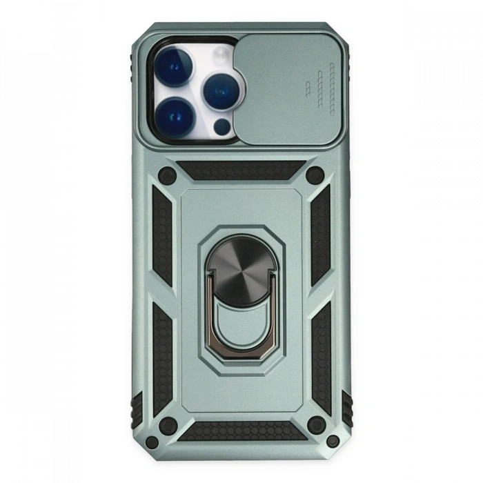 Newface iPhone 14 Pro Max Kılıf Pars Lens Yüzüklü Silikon