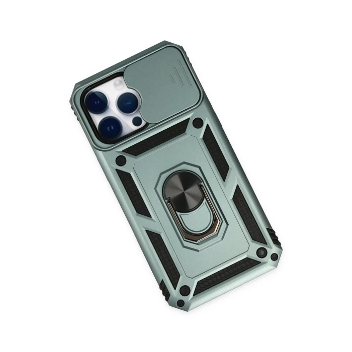 Newface iPhone 14 Pro Max Kılıf Pars Lens Yüzüklü Silikon