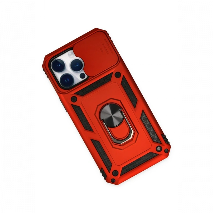 Newface iPhone 14 Pro Max Kılıf Pars Lens Yüzüklü Silikon