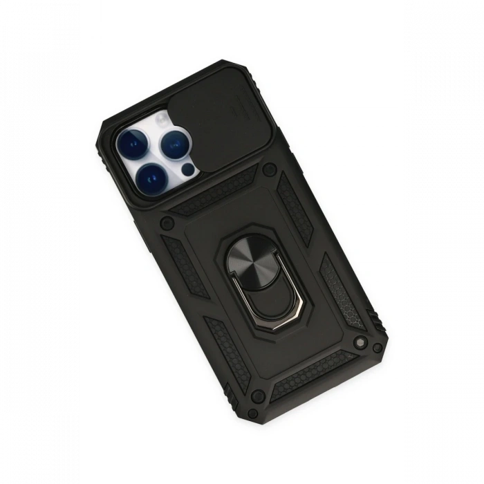 Newface iPhone 14 Pro Max Kılıf Pars Lens Yüzüklü Silikon