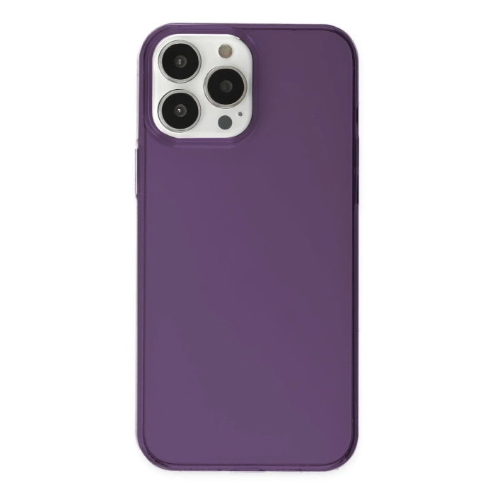 Newface iPhone 14 Pro Max Kılıf Pc Sert Şeffaf Kapak - Mor