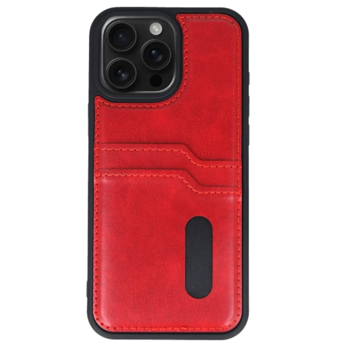 Newface iPhone 14 Pro Max Kılıf Sara Kartvizitli Deri Kılıf