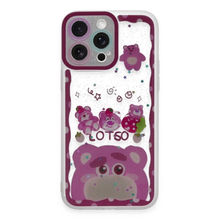 Newface iPhone 14 Pro Max Kılıf Sweet Desenli Silikon Kapak - Pembe