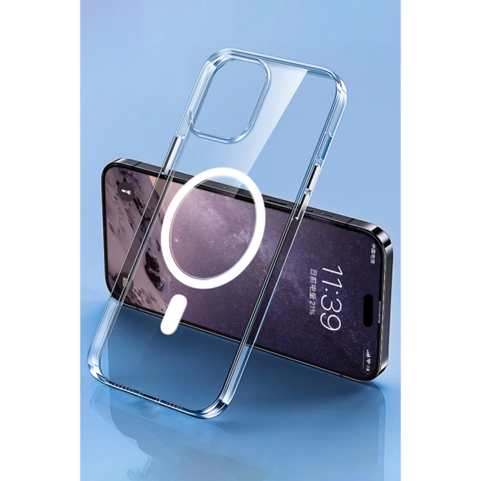 Newface iPhone 14 Pro Max Kılıf Tron Şeffaf Magsafe Kapak